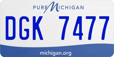 MI license plate DGK7477