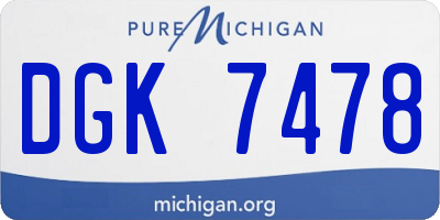 MI license plate DGK7478
