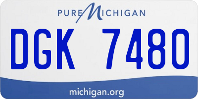 MI license plate DGK7480