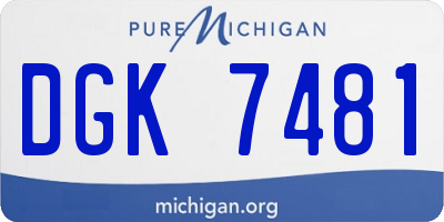 MI license plate DGK7481