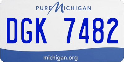 MI license plate DGK7482