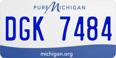 MI license plate DGK7484