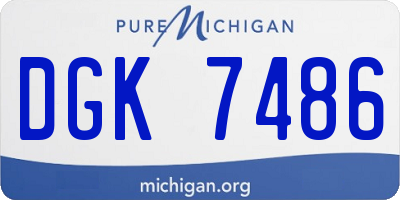 MI license plate DGK7486