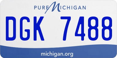 MI license plate DGK7488
