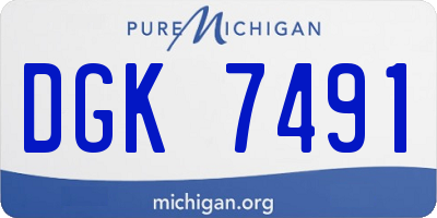 MI license plate DGK7491