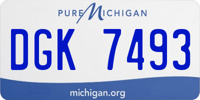 MI license plate DGK7493