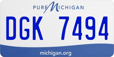 MI license plate DGK7494