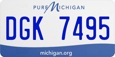 MI license plate DGK7495