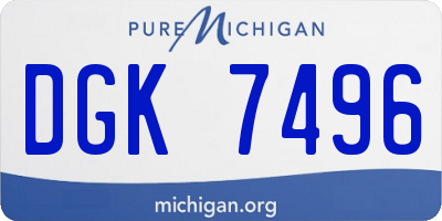 MI license plate DGK7496