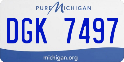 MI license plate DGK7497