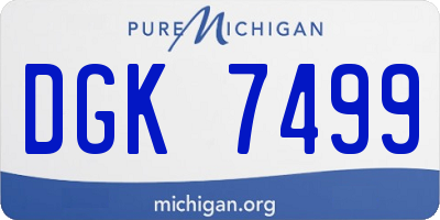 MI license plate DGK7499