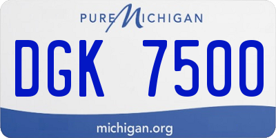 MI license plate DGK7500