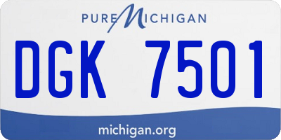 MI license plate DGK7501