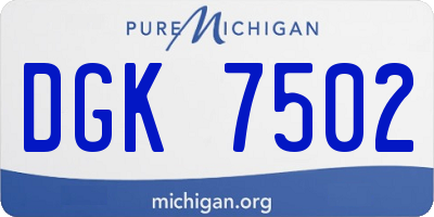 MI license plate DGK7502