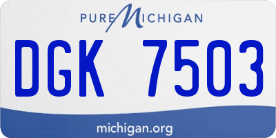 MI license plate DGK7503