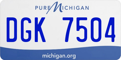 MI license plate DGK7504
