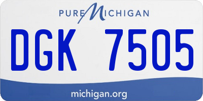 MI license plate DGK7505