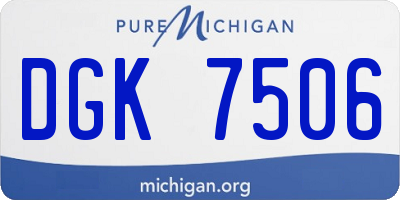 MI license plate DGK7506