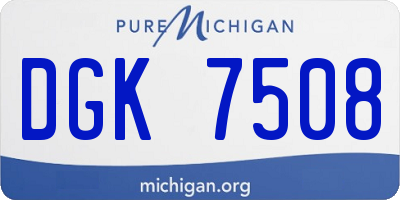 MI license plate DGK7508