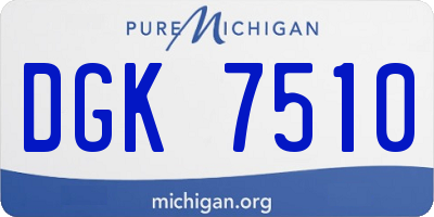 MI license plate DGK7510