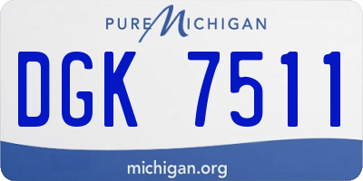 MI license plate DGK7511