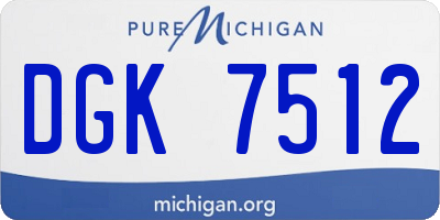 MI license plate DGK7512