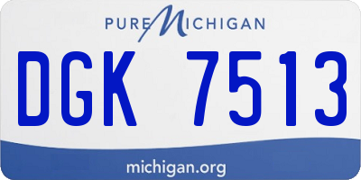 MI license plate DGK7513