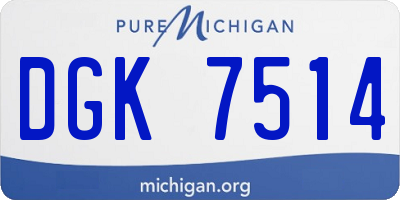 MI license plate DGK7514