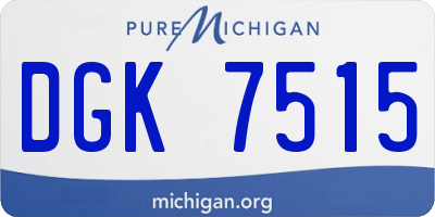 MI license plate DGK7515