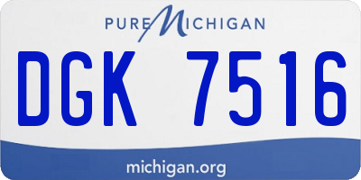 MI license plate DGK7516