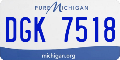 MI license plate DGK7518