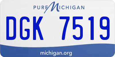 MI license plate DGK7519
