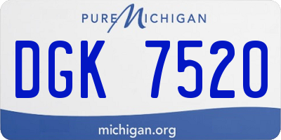 MI license plate DGK7520