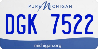 MI license plate DGK7522
