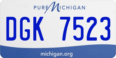 MI license plate DGK7523