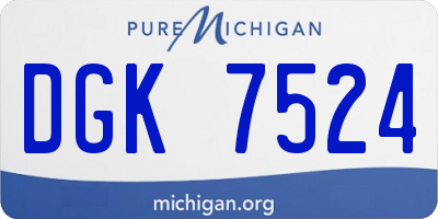MI license plate DGK7524