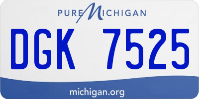 MI license plate DGK7525