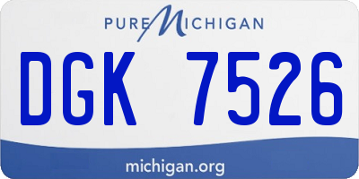 MI license plate DGK7526