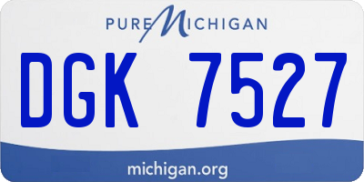 MI license plate DGK7527