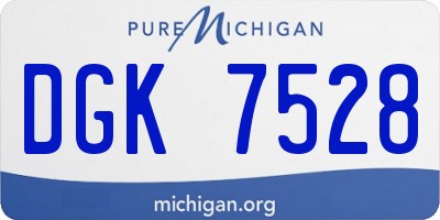 MI license plate DGK7528