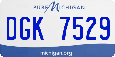 MI license plate DGK7529