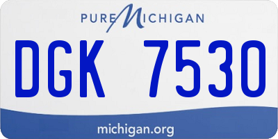 MI license plate DGK7530