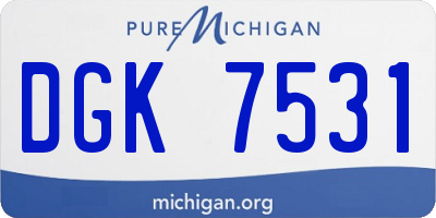 MI license plate DGK7531