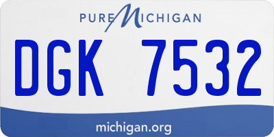 MI license plate DGK7532