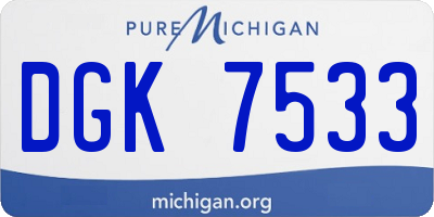 MI license plate DGK7533