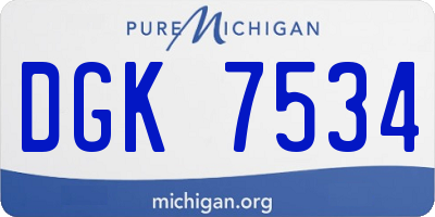 MI license plate DGK7534