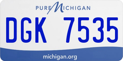 MI license plate DGK7535