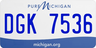 MI license plate DGK7536