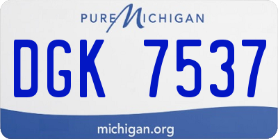 MI license plate DGK7537
