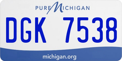 MI license plate DGK7538